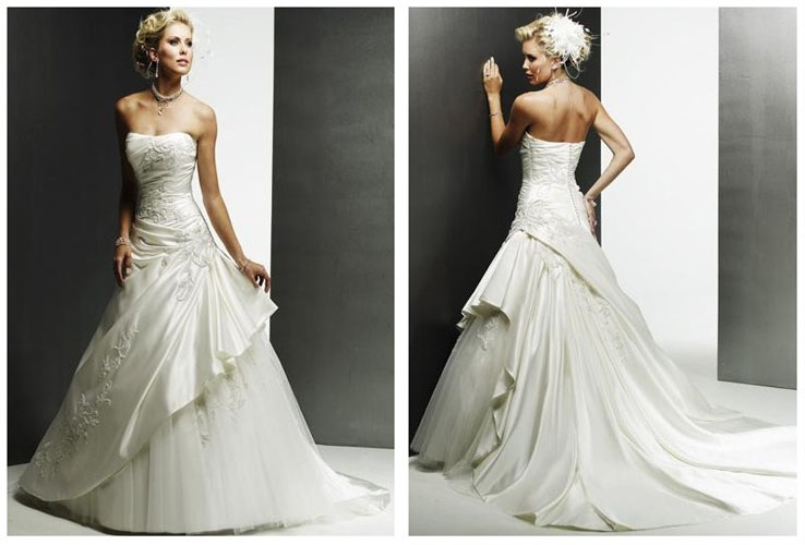 Vestido de novia sin tirantes SW30027